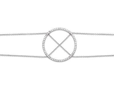 Pulsera De Diamantes Saturno 0,36ct, 16,50-18 Cm, Oro Blanco 18k - Imagen Estandar - 2