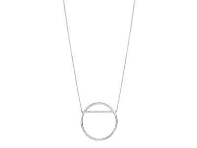 Collar Saturno Con Diamantes De 0,15 Ct, 40-42-45 cm, Oro Blanco De 18k - Imagen Estandar - 1