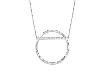 Collar Saturno Con Diamantes De 0,15 Ct, 40-42-45 cm, Oro Blanco De 18k - Imagen Estandar - 2