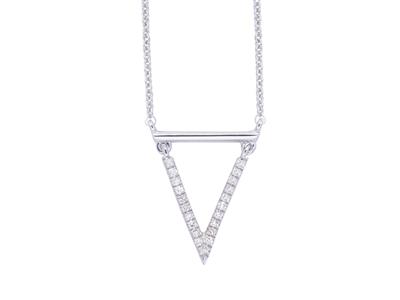 Collar Con Punta, Diamantes 0,06ct, 38-40-42 Cm, Oro Blanco 18k