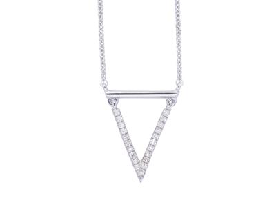 Collar Con Motivo Pointe, Diamantesde 0,06 Ct, 38-40-42 cm, Oro Blanc O De 18 K - Imagen Estandar - 1