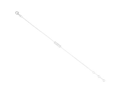 Pulsera De Cadena Con Motivo Rectangular, Diamantes De 0,20 Ct, 16-17-18cm, Oro Blanco De 18 K