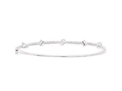 Brazalete Tipo Esclava, Diamantes De 0,56 Ct, 48 X 58mm, Oro Blanco De 18 K