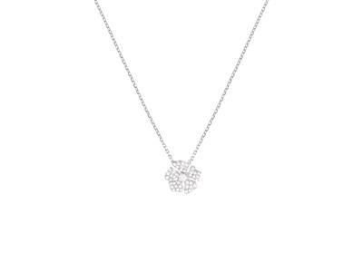 Collar De Flores, Diamantes De 0,31ct, 40-42-45cm, Oro Blanco De 18 K