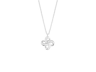 Collar Con Motivo De Crculos, Diamantes De 0,10 Ct, 40-42cm, Oro Blanco De 18 K