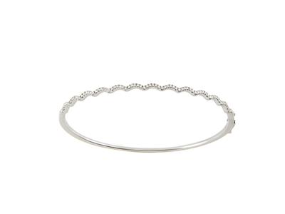Pulsera Jonc Ondas, Diamantes 0,42ct, 50 X 60 Mm, Oro Blanco 18 Kt