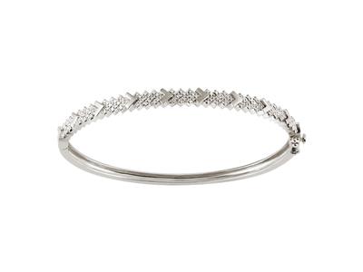Pulsera Jonc, Diamantes 0,38ct, 60 X 50 Mm, Oro Blanco 18 Kt