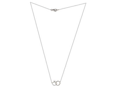 Collar De Compromiso 10 X 15 Mm, Diamantes 0,11ct, 40,50-42 Cm, Oro Blanco 18 Kt - Imagen Estandar - 2