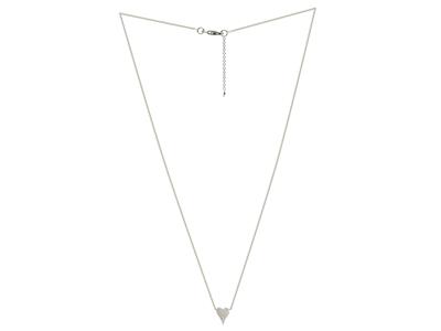 Collar, Motivo Corazon Alargado, Altura 10 Mm, Diamantes 0,15ct, 42-45cm, Oro Blanco 18 Kt - Imagen Estandar - 2