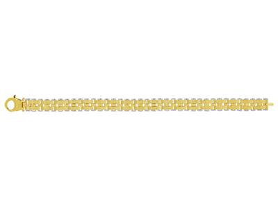Pulsera De Hombre Con Eslabones Y Placas Alternados 10 mm, 21 cm, Oro Amarillo De 18k - Imagen Estandar - 1