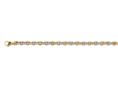 Pulsera De Malla For\at De 7,50 mm,19 cm, Oro Bicolor De 18k. Referen Cia. 2672 - Imagen Estandar - 1