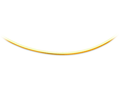 Collar Omega Hoja De Salvia 2 MM Reversible, 42 Cm, Oro Bicolor 18k