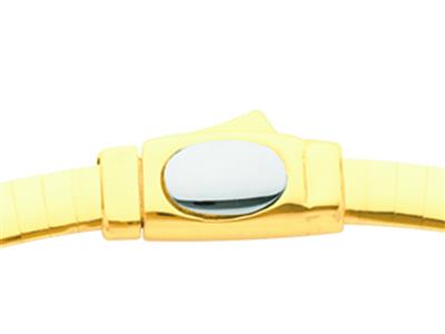 Collar Omega Hoja De Salvia 2 MM Reversible, 42 cm, Oro Bicolor De 18k - Imagen Estandar - 3