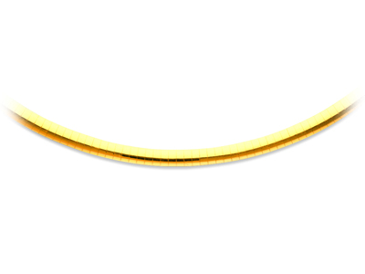 Collar Omega Hoja De Salvia 4 MM Reversible, 42 Cm, Oro Bicolor 18k