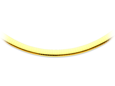 Collar Omega 6 MM Hoja De Salvia Reversible, 42 Cm, Oro Bicolor 18k