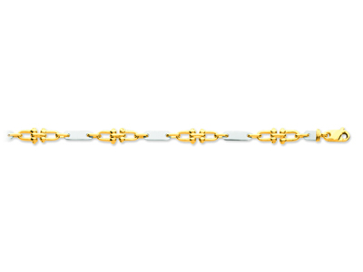 Pulsera De Hombre 4 Mm, 21 Cm, Oro Bicolor 18k