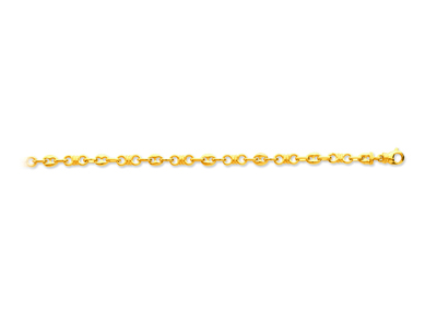 Pulsera Nudos Alternos Granos De Caf{ 4,6 mm, 18 cm, Oro Amarillo De 18 Quilates - Imagen Estandar - 1
