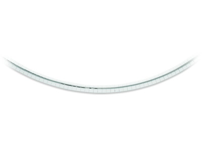 Collar Omega Forma De Hoja De Salvia 3 MM Reversible, 45 cm, Oro Bicolor De 18k - Imagen Estandar - 1