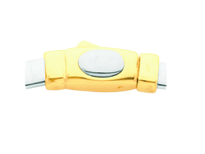 Collar Omega Hoja De Salvia 3 MM Reversible, 45 Cm, Oro Bicolor 18k - Imagen Estandar - 3