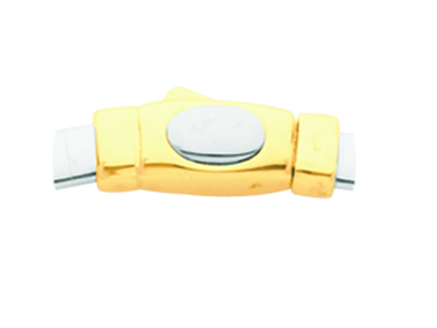 Collar Omega Forma De Hoja De Salvia 3 MM Reversible, 45 cm, Oro Bicolor De 18k - Imagen Estandar - 3