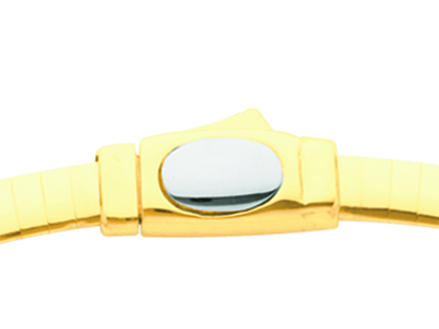 Collar Omega De Hoja De Salvia 4 Mmreversible, 45 cm, Oro Bicolor De 18k - Imagen Estandar - 3
