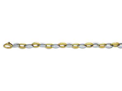 Pulsera Diseño De Concha En Forma De Pera 9,70 mm, 20,5 cm, Oro Bicolor De 18k. Ref. 2036 - Imagen Estandar - 1