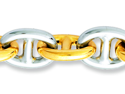 Cadena Marinera De 10 Mm, De 20 Cm,en Oro Bicolor De 18k - Imagen Estandar - 2
