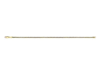 Pulsera Twisted 2,1 Mm, 18,5 Cm, Oro Bicolor 18k