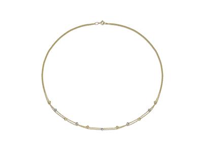 Collar 2 Hileras 3 Mm, 45 Cm, Oro Bicolor 18k