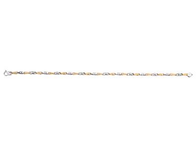 Pulsera Fantasía Maciza 3,50 Mm, 21 Cm, Oro Bicolor 18k - Imagen Estandar - 1
