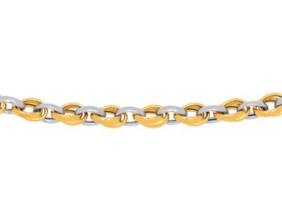 Collar Con Doble Anillos 5,30 mm, 45 cm, Oro Bicolor De 18 Quilates - Imagen Estandar - 1