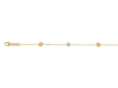 Pulsera Cadena 5 Cubos 3,1 Mm, 16,50-18 Cm, Oro Bicolor 18k - Imagen Estandar - 2