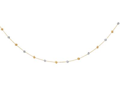 Collar Cadena 23 Cubos 3,1 Mm, 42-47 Cm, Oro 18k - Imagen Estandar - 1