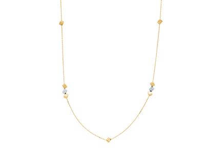 Sautoir De Cadena De Cubos 3,1 mm, 100 cm, Oro Bicolor De 18 Quilates - Imagen Estandar - 2