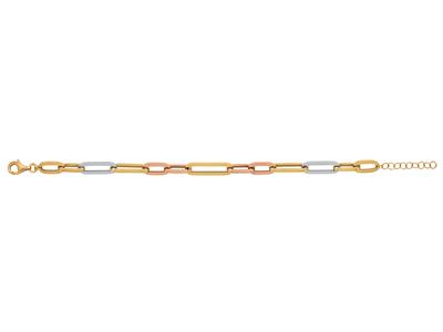 Pulsera Rectangle, 17-18 cm, 3 Oros18k - Imagen Estandar - 1