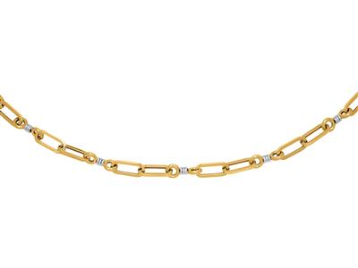 Collar, Rectangulos Y Círculos, 50 Cm, Oro De 18 Quilates Bicolor - Imagen Estandar - 1