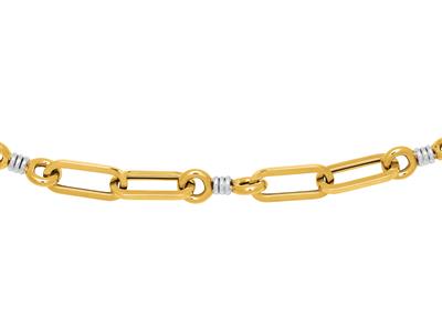 Collar, Rectangulos Y Círculos, 50 Cm, Oro De 18 Quilates Bicolor - Imagen Estandar - 2