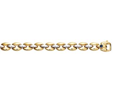 Pulsera Concha 8 MM Reversible, 18,5 Cm, Oro Bicolor 18k