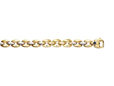 Pulsera Concha 8 MM Reversible, 18,5 Cm, Oro Bicolor 18k - Imagen Estandar - 2