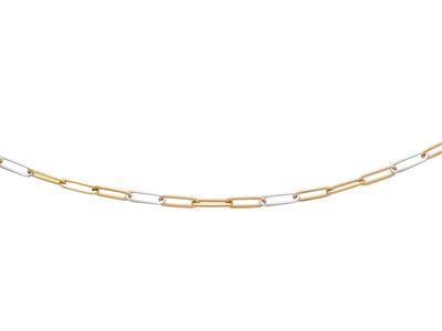 Collar Con Rectangulos Alternados De 4 Mm, 55 Cm, Oro De 18 Quilates - Imagen Estandar - 1