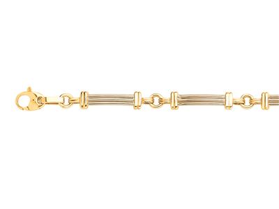 Pulsera Placas Macizas De 9 Mm, 21 Cm, Oro Bicolor De 18 Quilates - Imagen Estandar - 1
