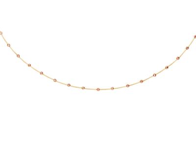 Collar Bolas Cinceladas 1,80 Mm, Sobre Chapine Veneciano, 42+3 Cm, Oro Bicolor 18k - Imagen Estandar - 2
