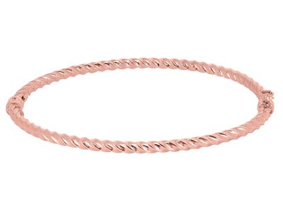 Brazalete Hueco Retorcido De 3 mm, 55 X 65 mm, Oro Rojo De 18 K - Imagen Estandar - 1