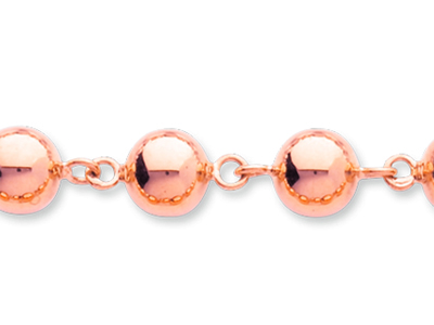 Pulsera Bolas Marsellesas 7 mm, 19 cm, Oro Rojo 18k - Imagen Estandar - 2