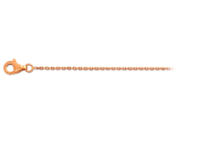 Cadena De Eslabones For\at Diamantado 1,00 mm, 40 cm, Oro Rojo De 18 K - Imagen Estandar - 1