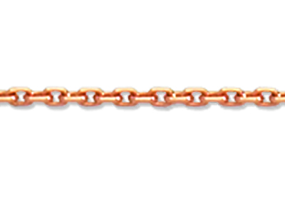 Cadena De Eslabones For\at Diamantado 1,00 mm, 40 cm, Oro Rojo De 18 K - Imagen Estandar - 2