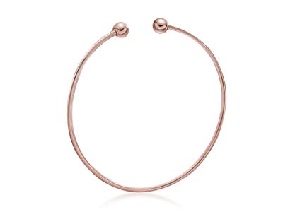 Brazalete Tipo Esclava Macizo, Alambre Redondo De 1,5 mm, Forma Ovalada De 60 mm, Oro Rosa De 18 K - Imagen Estandar - 1