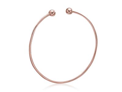 Pulsera Alianza De Boda Maciza, Alambre Redondo 1,5 Mm, Forma Oval 60 Mm, Oro Rosa 18k