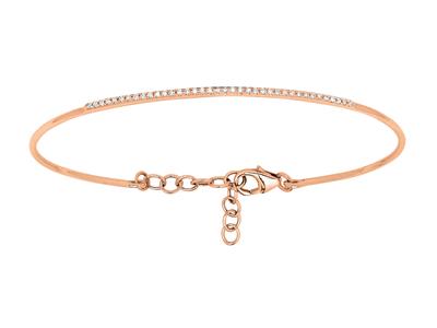 Brazalete Jonc De Diamantes De 0,15ct, 58mm, Oro Rosa De 18 K