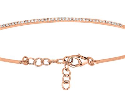 Pulsera Jonc Diamantes 0,15 Ct, 58 Mm, Oro Rosa 18k - Imagen Estandar - 2